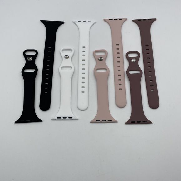 IWatch Bands 42mm/44mm 4 Pack Black White Pink Violet - Picture 3 of 5